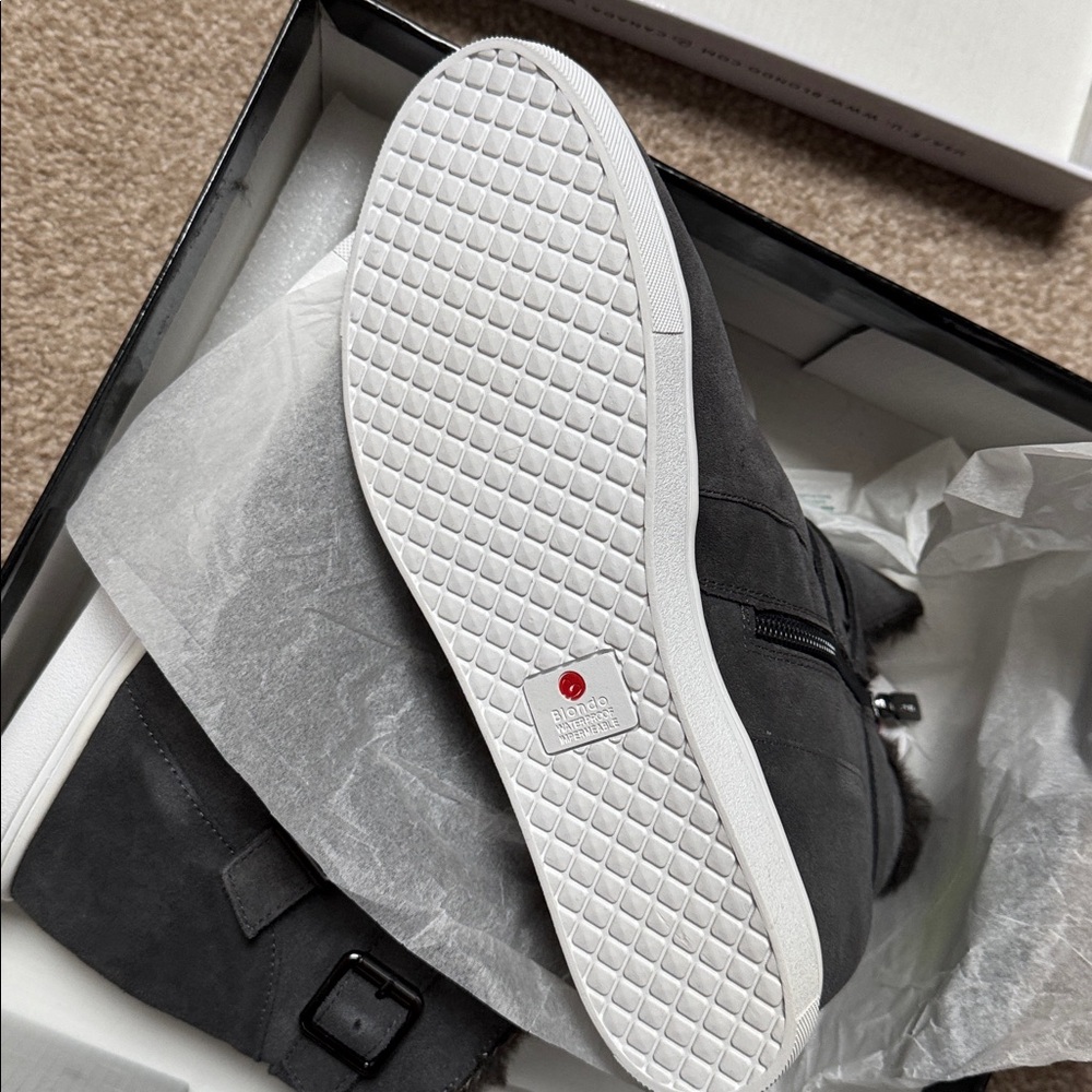 Blondo Geneva Dark Grey Suede Winter Boots 9.5 NIB - Picture 3 of 5